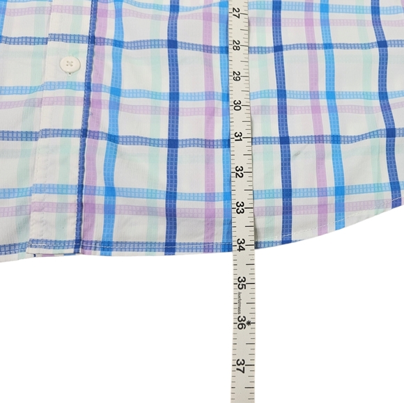 Columbia PFG Plaid Vented Fishing Shirt Short Sleeve Men's Size Large Multicolor - Picture 12 of 12